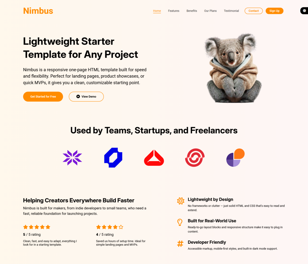 Nimbus HTML Theme